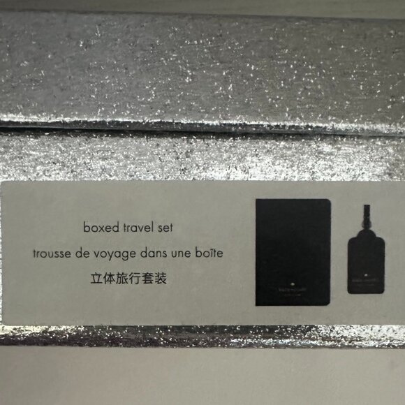 Kate Spade Passport Holder & Luggage Tag Black Glitter - Picture 6 of 8